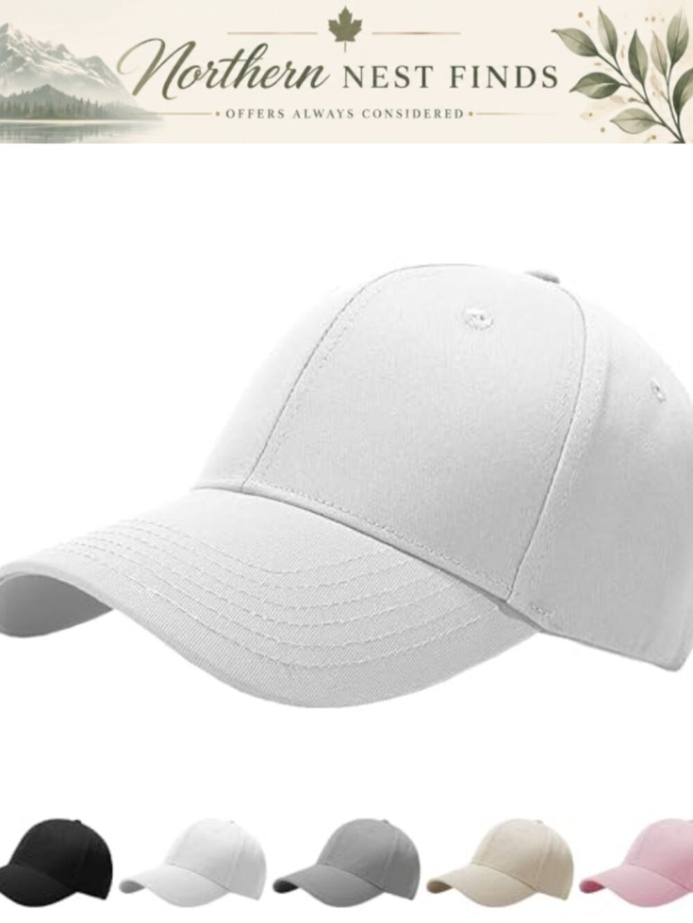 Adjustable Cotton Baseball Cap Unisex One Size Fits Most Breathable Everyday